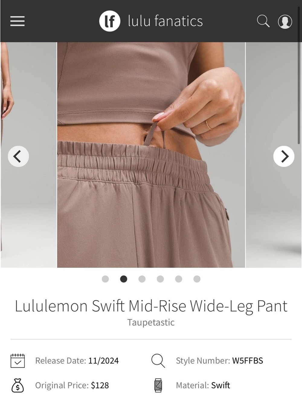 lululemon athletica Wide-Leg Swift Pant — Taupe - Picture 2 of 5
